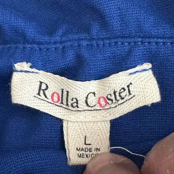 Strapless Blue Ruffle Dress Size L Rolla Coster Rayon Blend - Picture 5 of 8